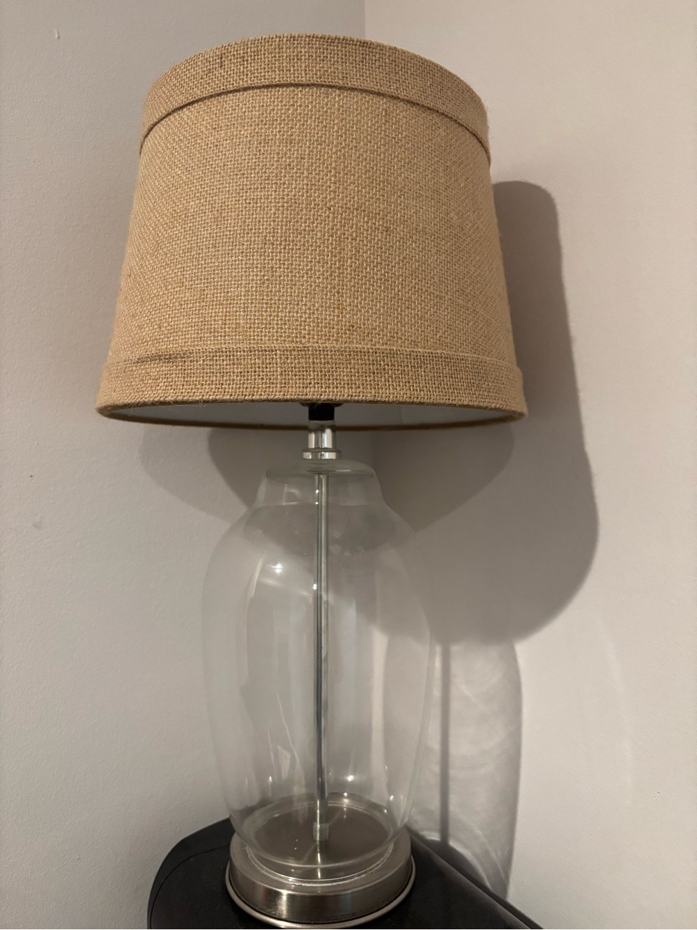 Target Clear Glass Lamp with Natural Beige Burlap Shade